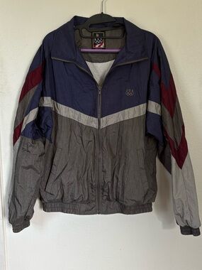 Vintage 90's Olympics USA Colorblock Windbreaker Jacket - Grey/Navy/Burgundy